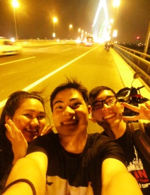 With my two best friends, Doo and Jami, on Nhat Tan bridge, a new bridge funded by the Japanese government. I love these people!