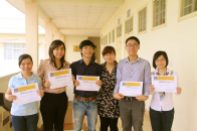 Winning English Faculty Student Research contest in 2012.