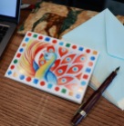 #thangtranjuly20 greeting card. The peacock symbolizes pride and dignity, beauty, grace, and elegance in manner. No wonder it has appeared in many Asian art traditions. I'm glad that I could bring this pretty bird into one of my artistic endeavor.